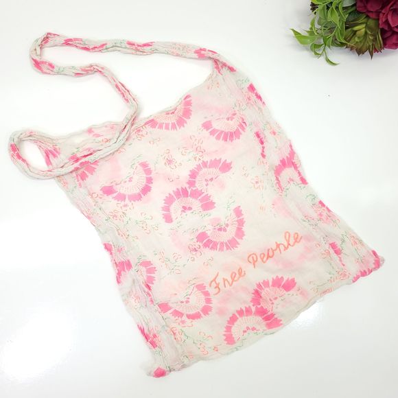Free People Linen Hobo Reusable Bag